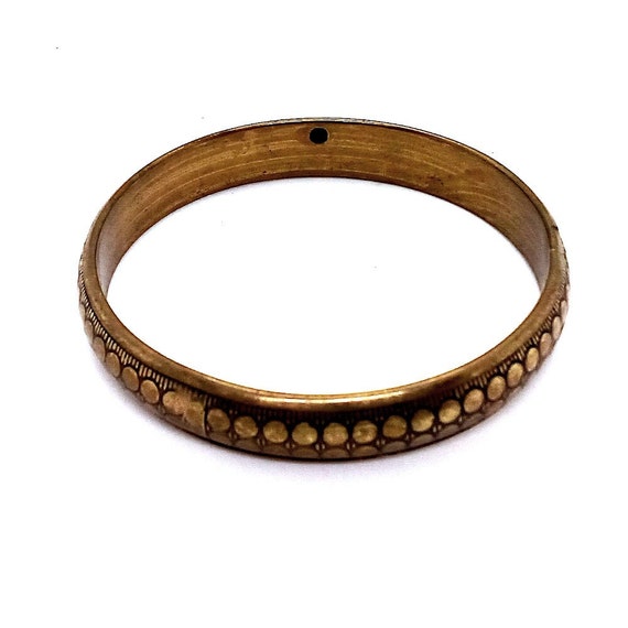 Brass bangle from India decorative etched Vintage… - image 3