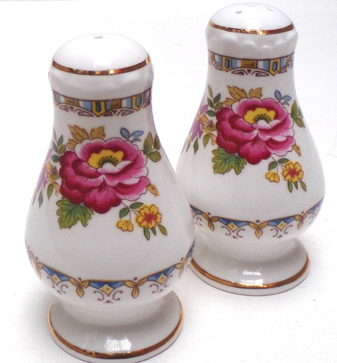 Vintage salt and pepper shakers elegant white ceramic Etsy