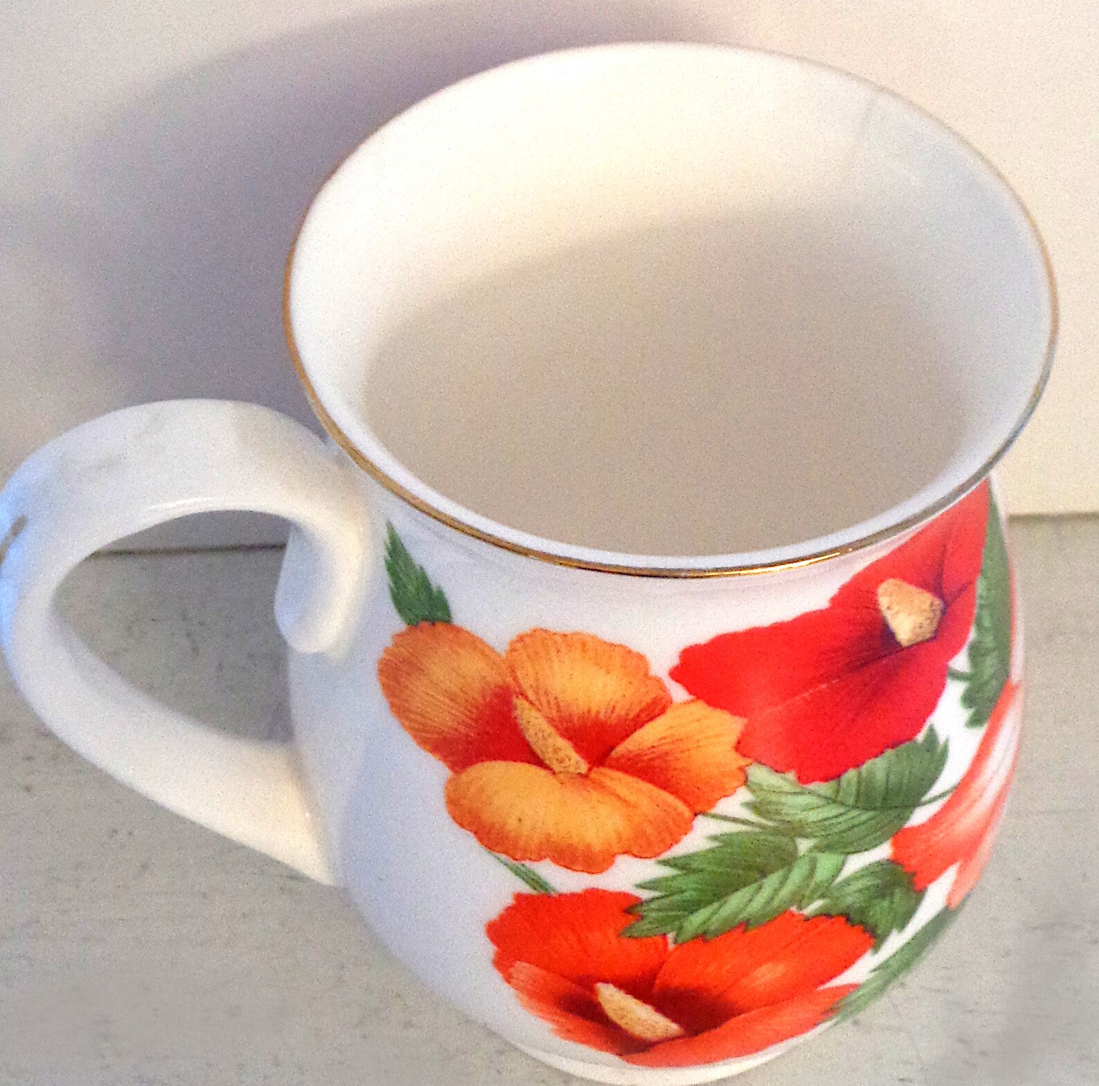Fine Bone China tea or coffee mug Ransat England with red Etsy