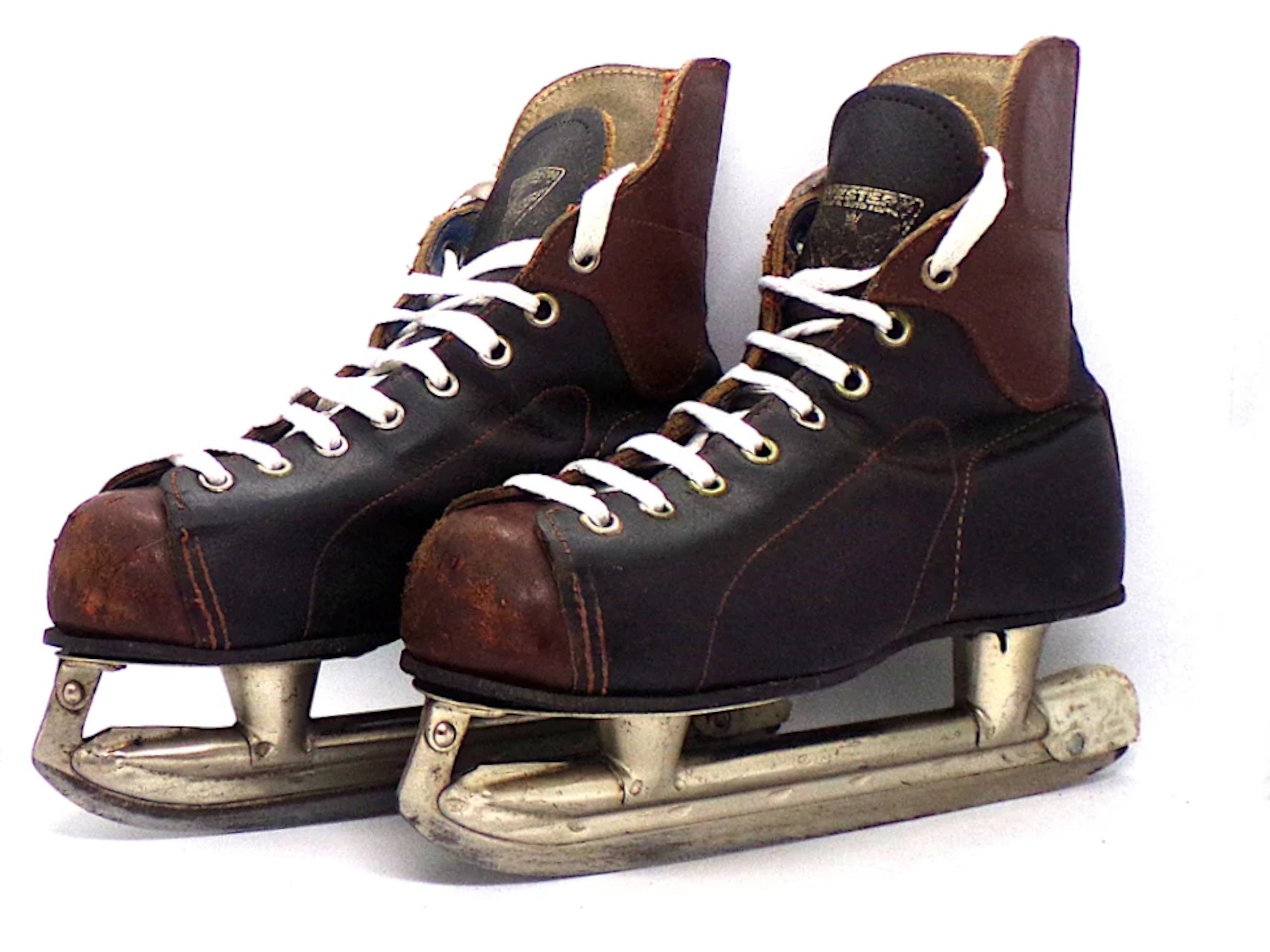 Vintage Junior Hockey Skates From the 1960s Leather 2 Tone