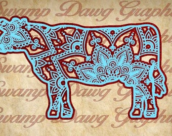 Download Cow Skull with Flowers SVG file Cow Skull svg file Cow ...