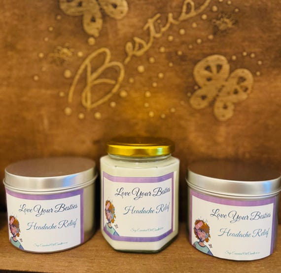 Headache/Pain Relief Aromatherapy. Essential Oil Soy Candle