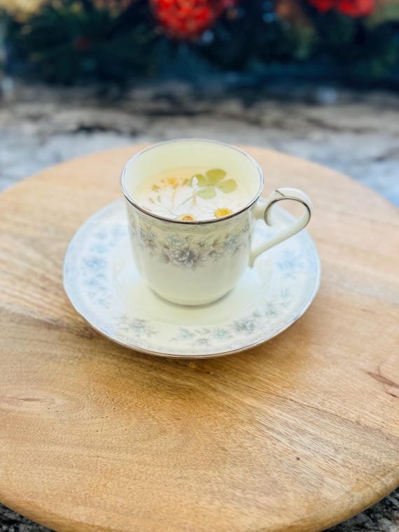 Natural Anti-Agitation/Anger Teacup Candle. Functional Candle. Aromatherapy. Vintage 1980's Noritake Buena Vista Tea Cup Candle. Room Decor.