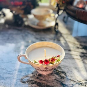 Eucalyptus Mint Essential Oil Hand Poured Soy Homemade Teacup Candle ...