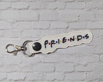 Embroidered Friends Keychain or Bag Tag