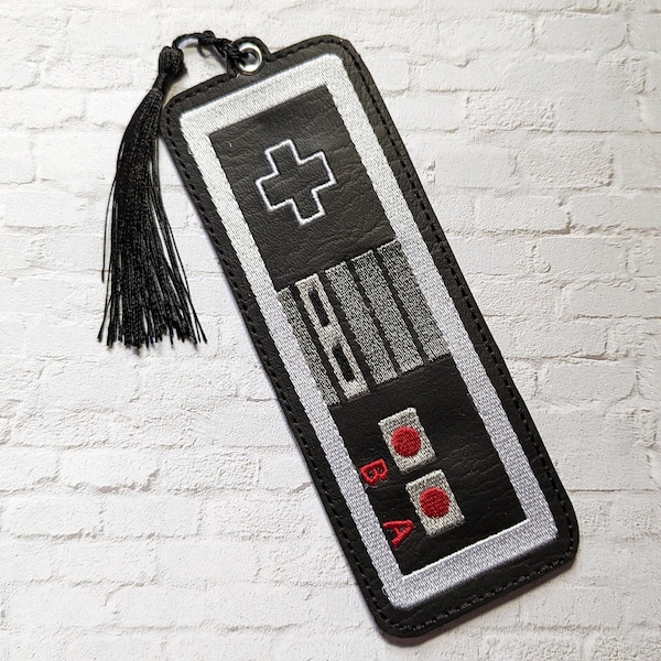 Embroidered Nintendo Controller Bookmark with Tassel
