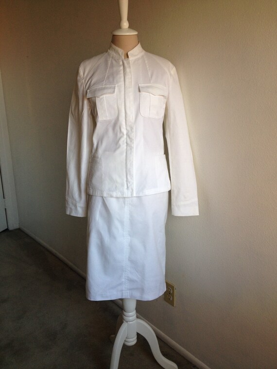 womens white business dress