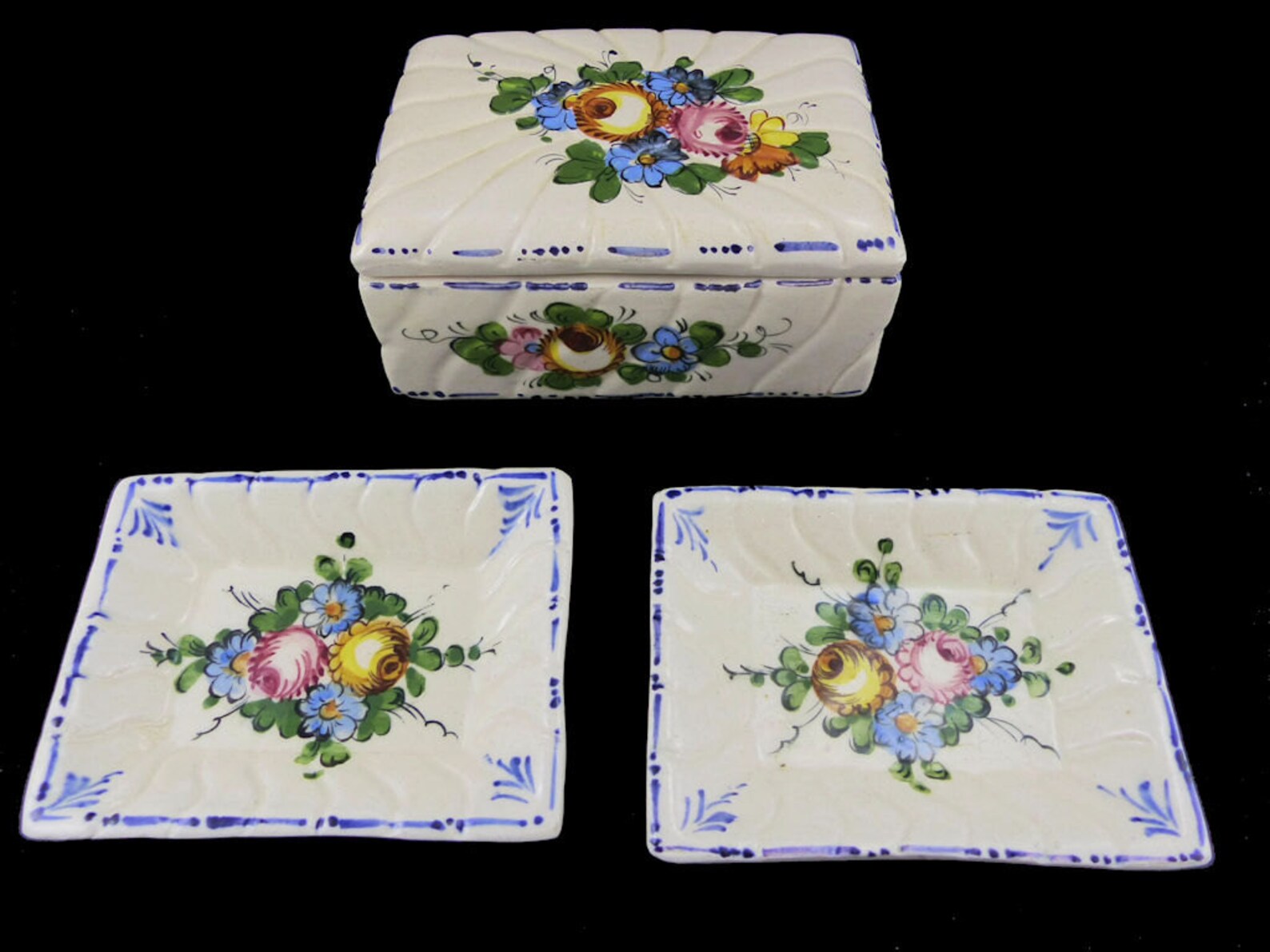 Vintage Trinket Box Hand Painted Italian Trinket Box Italian Etsy
