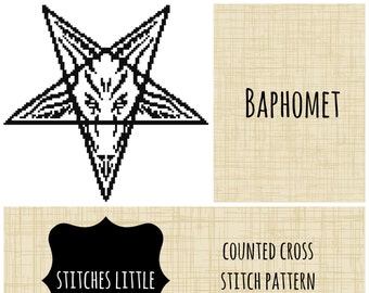 Subversive Cross Stitch - Modern Cross Stitch - Baphomet - PDF Pattern - Instant Download