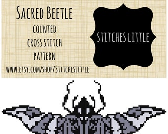 Modern Cross Stitch Pattern - Sacred Beetle - PDF Pattern - Instant Download