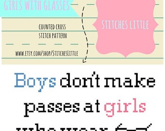 Subversive Cross Stitch Pattern - Feminist Cross Stitch - Modern Cross Stitch - Girls With Glasses - PDF Pattern - Instant Download