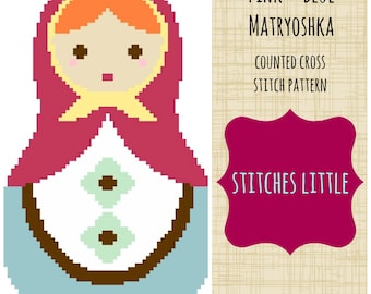 Russian Nesting Doll Cross Stitch - Matryoshka Doll Cross Stitch - Modern Cross Stitch - PDF Pattern - Instant Download