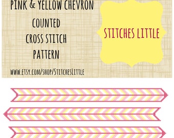 Modern Cross Stitch Pattern - Geometric Cross Stitch - Chevron Patten - PDF Pattern - Instant Download