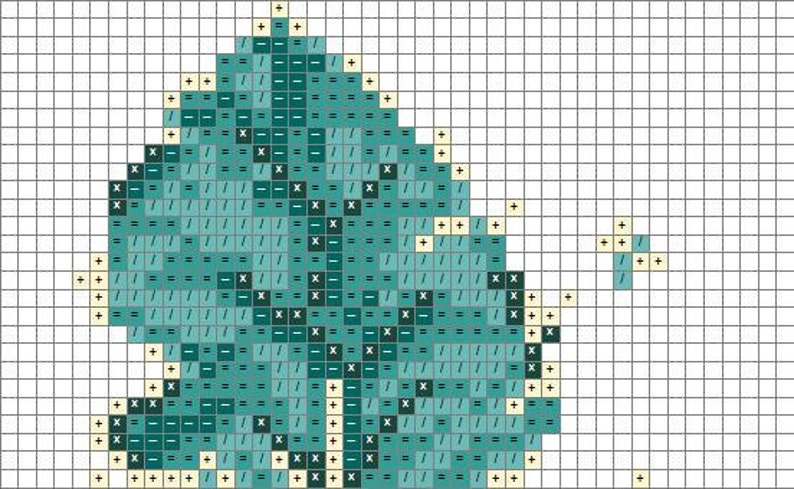 Modern Cross Stitch Turquoise Feather Cross Stitch Pattern PDF Pattern Instant Download image 3