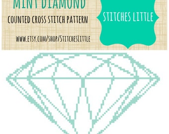 Diamond Cross Stitch Pattern - Modern Cross Stitch- Geometric Cross Stitch - PDF Pattern - Instant Download