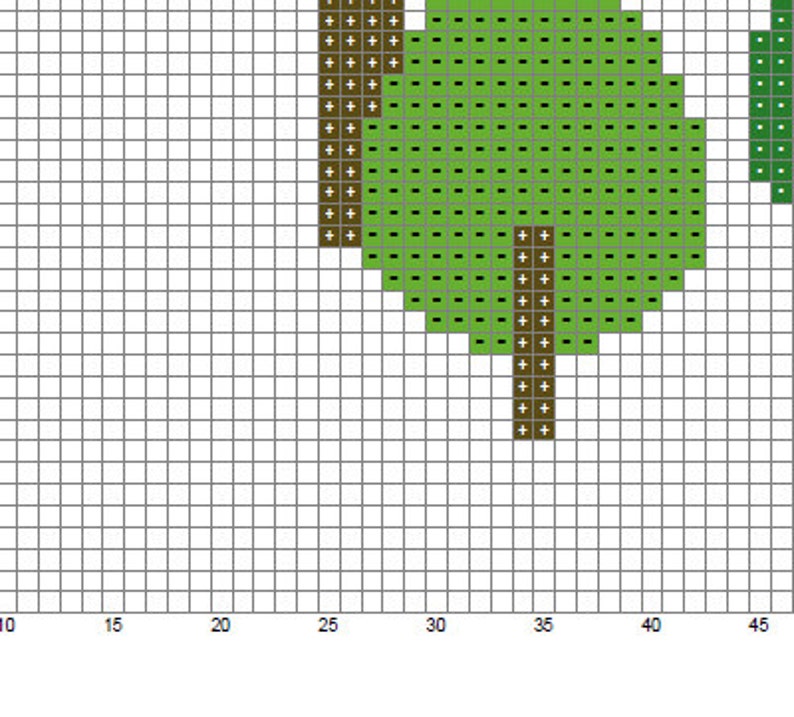 Forest cross stitch spring trees modern cross stitch