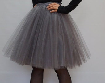 Jupe tulle, Robe de demoiselle d’honneur, Jupe personnalisée, Jupe tulle gris foncé, Jupe de mariage, Robe de bal, breauxsews, Robes formelles pour femmes, jupe