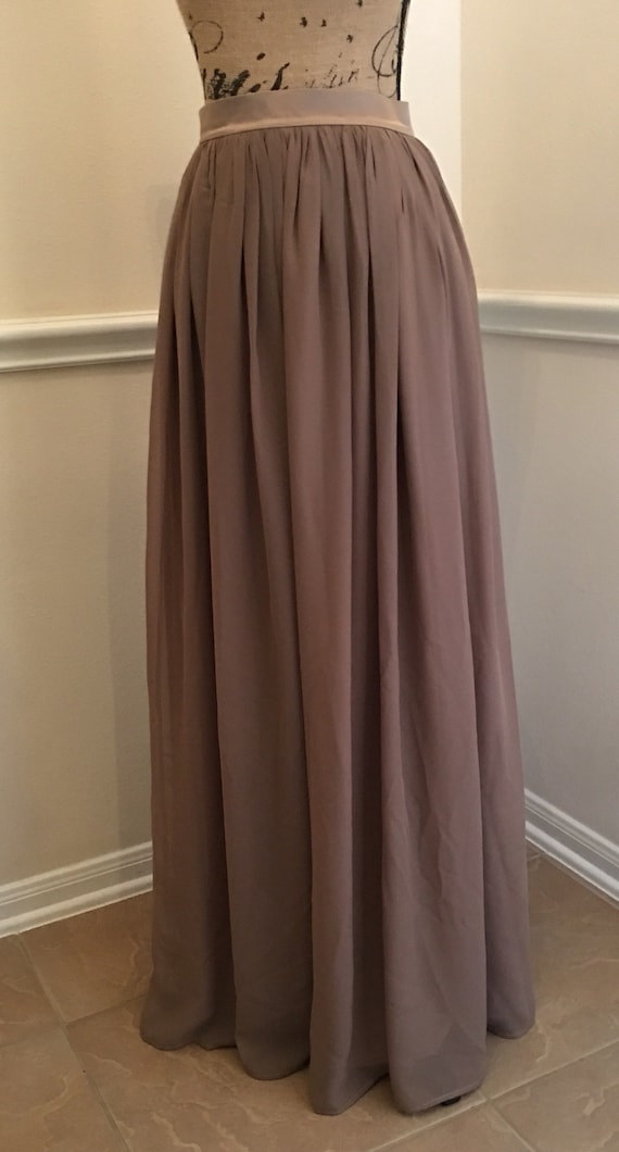 Handmade Chiffon Maxi Skirt: Custom Bridesmaid Dress Wedding Skirt Womens Formal Skirt