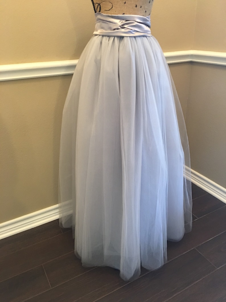 Silver Tutu Skirt Women Tulle Skirt Bridesmaid Dress Tulle Etsy