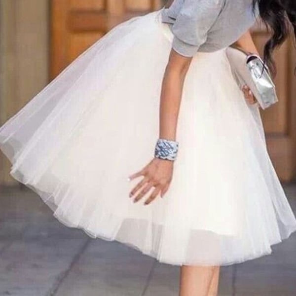 Ivory Tulle Skirt Bridesmaid Dress Wedding Tutu Womens Custom Skirt Bridal Separates Prom Skirt Ivory Wedding Skirt Ivory Tutu breauxsews