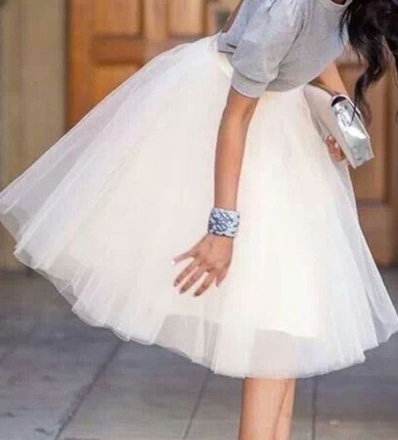 Ivory Tulle Skirt Bridesmaid Dress Wedding Tutu Womens Custom Etsy