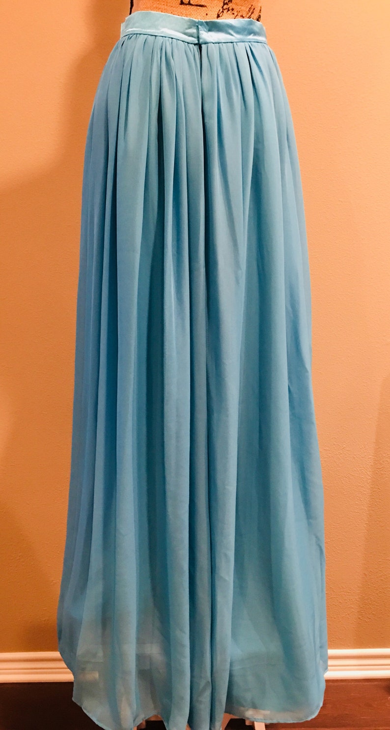 Aqua Green Skirt Chiffon Maxi Skirt Beach Wedding Skirt Etsy