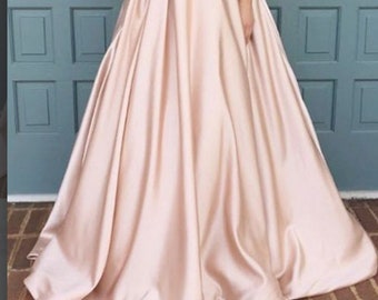 Blush Pink Maxi Skirt Bridesmaid Dress Womens Custom Skirt Engagement Skirt Wedding Skirt Prom Dress Long Skirt Formal Dress Ball Gown