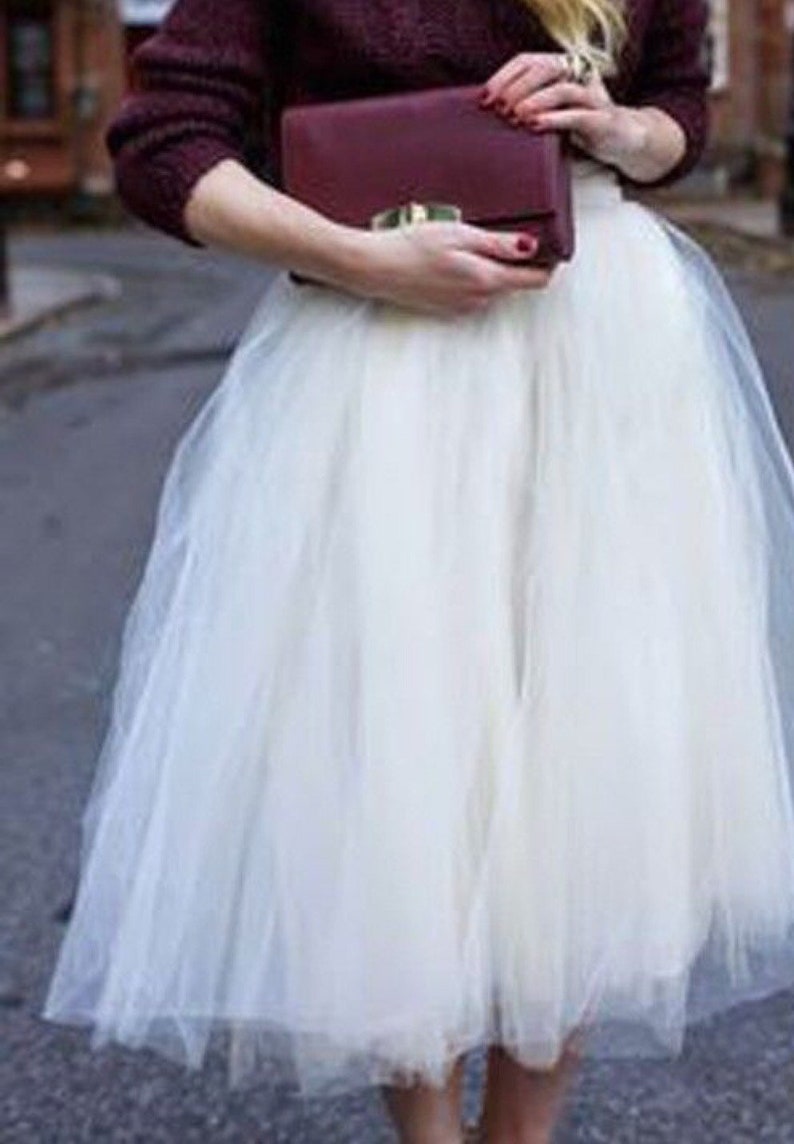 Ivory Tulle Skirt Bridesmaid Dress Wedding Tutu Womens Custom Etsy