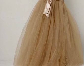 Gold Tulle Skirt Bridesmaid Dress Women Skirt Gifts for Her Wedding Skirt Bridesmaid Dress Wedding Dress Formal Dresses for Women