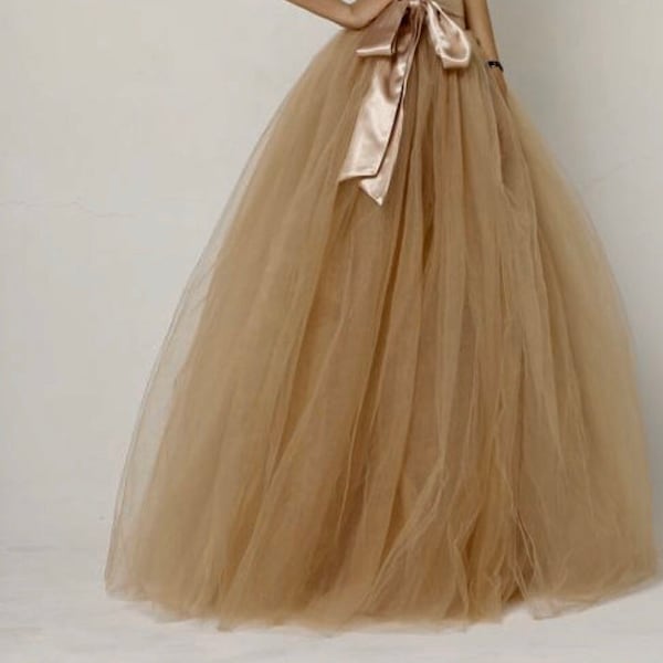 Gold Tulle Skirt Bridesmaid Dress Women Skirt Gifts for Her Wedding Skirt Bridesmaid Dress Wedding Dress Formal Dresses for Women