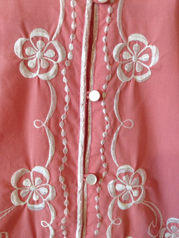 Coral Embroidered Racer Back Top