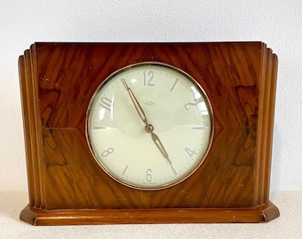 Walnut Art DecoThe Time Savings Clock Company Manchester c1950s GWO