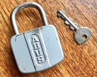 Vintage Abus working Padlock and Key circa 1970s