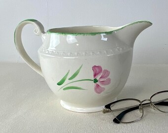 3 Pint Large Jug Creamer 1940's Swinnertons Majestic Vellum Pretty Hand painted Flowers Vintage jug, pitcher.