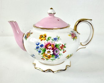 Crown Staffordshire Fine Bone China England Decorative TeaPot English Garden Roses English Vintage