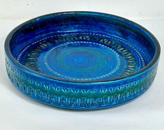 Aldo Londi for Bitossi in Rimini Blu Circa 1960s Large Bowl