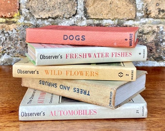 For All 5 in sale The Observer's Books of Dogs / Fresh Water Fishes / Wild Flowers / Trees and Shrubs / Automobiles