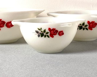 Mid Century JAJ Pyrex Set of 3 June Rose Cinderella Mixing Bowls Trio