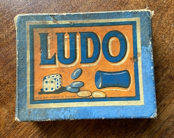 Antique Ludo Game Box c1910 no contents Early English Packaging