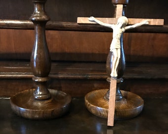 Vintage Wooden Crucifix mid century