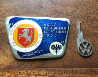 Rare Genuine 1965 ADAC Wesfalia Grille badge Plaque VW Westy Camper Bus Split Screen Beetle