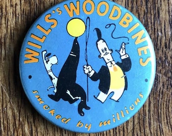 1950's Will's Woodbines button badge / pin badge / tobacciana