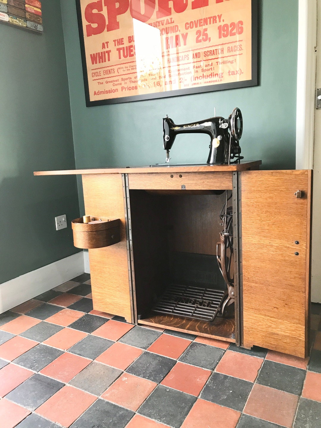 Stunning Art Deco Sewing Machine Oak Singer ID Number Etsy