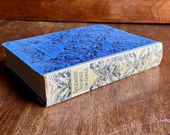 Splendid Stories for Girls c1930s Art Deco Cover Antique Book Hardcover