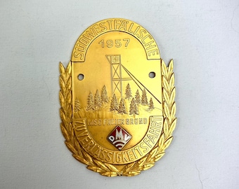 DMV Vintage Car Plaque Sudwesfalische Zuverlassigkeitsfahrt 1957 MSC Freier Grund
