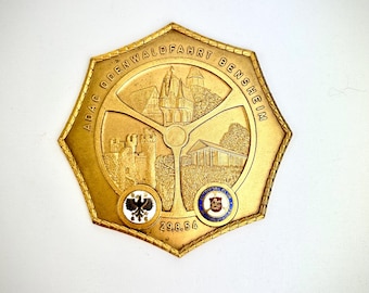 Vintage Car Rally Badge ADAC Odenwaldfahrt Bensheim Dated 29.8.54