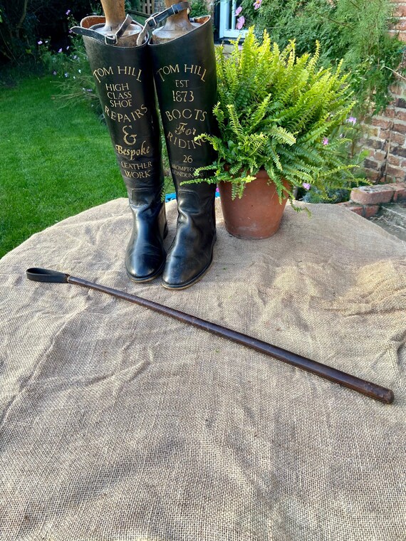 Antique English Riding Whip C1920s Show Cane English Leather Etsy