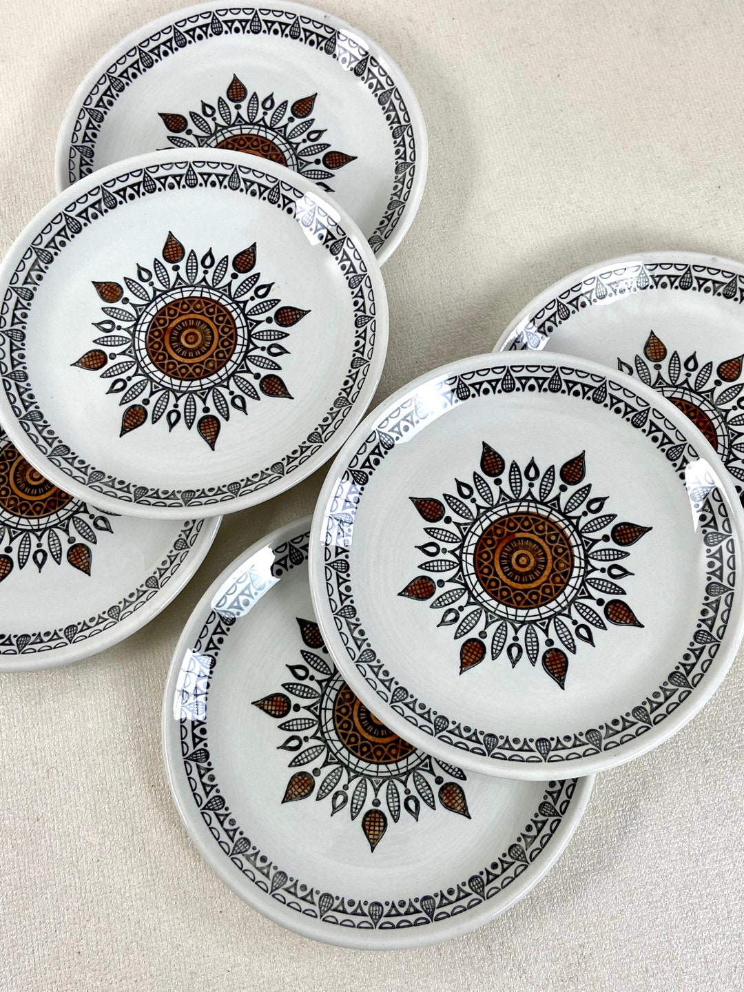 Full Set of 6 Vintage Biltons Stoneware Side Plates Staffordshire ...
