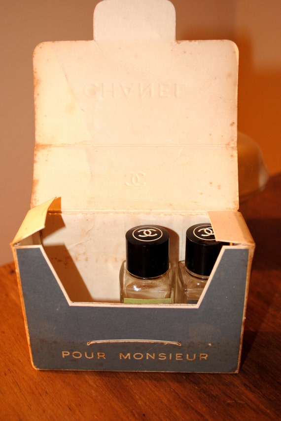 Vintage 1950's Rare Chanel Box Set Pour Monsieur Parfum 