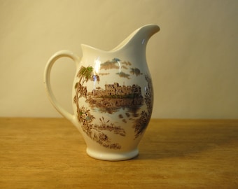 Quaint English Milk Jug / Pitcher by British Anchor Castle and Moat Scene Circa 1950s